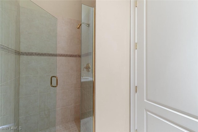 full bathroom featuring a shower stall