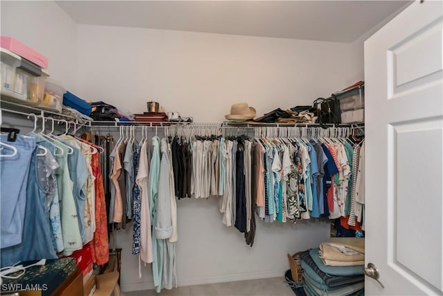 view of walk in closet