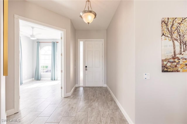 foyer with baseboards