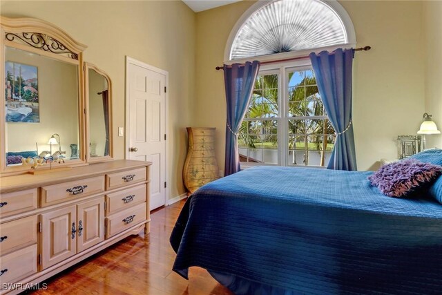 bedroom featuring light hardwood / wood-style flooring