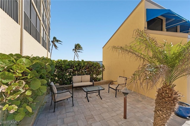 view of patio / terrace featuring an outdoor living space