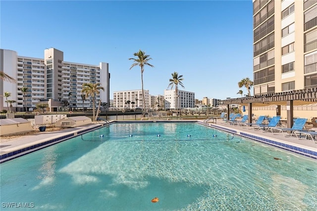 view of pool with a patio area