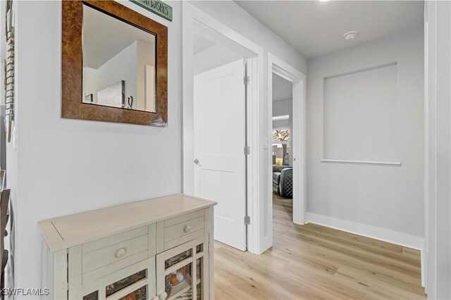 hall featuring light wood-type flooring