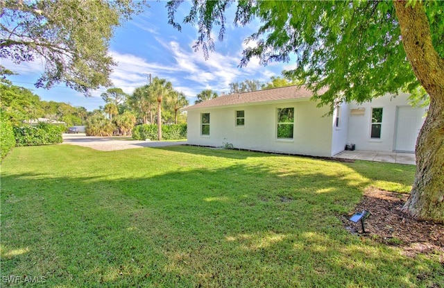 rear view of property with a yard