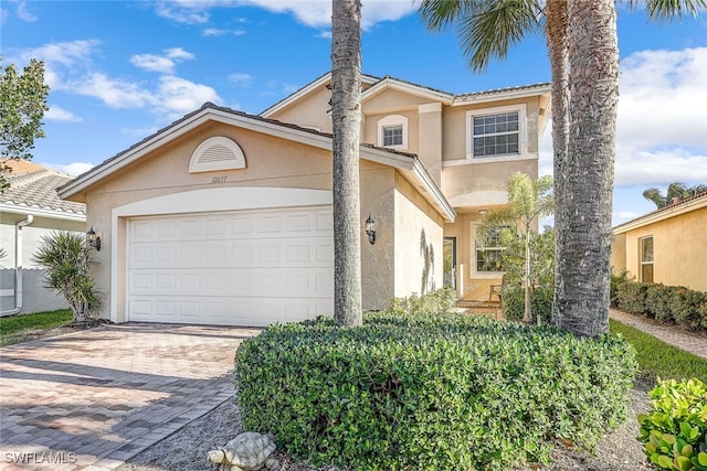 view of front of house with a garage