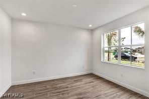 empty room featuring wood-type flooring