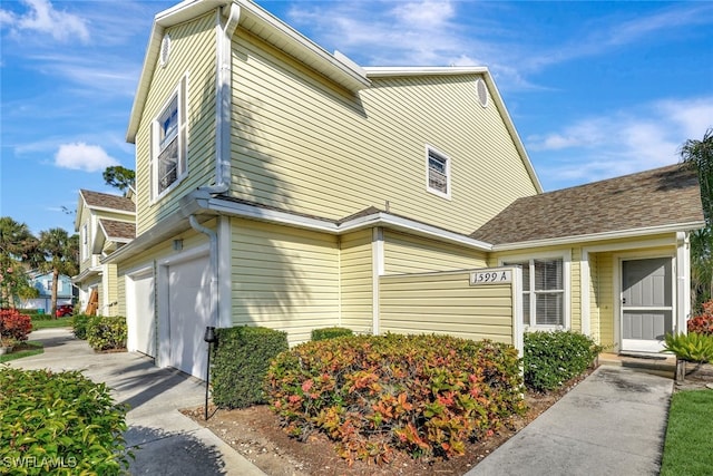 view of home's exterior featuring a garage