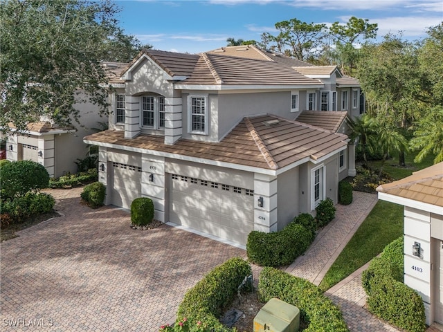 view of front of home with a garage