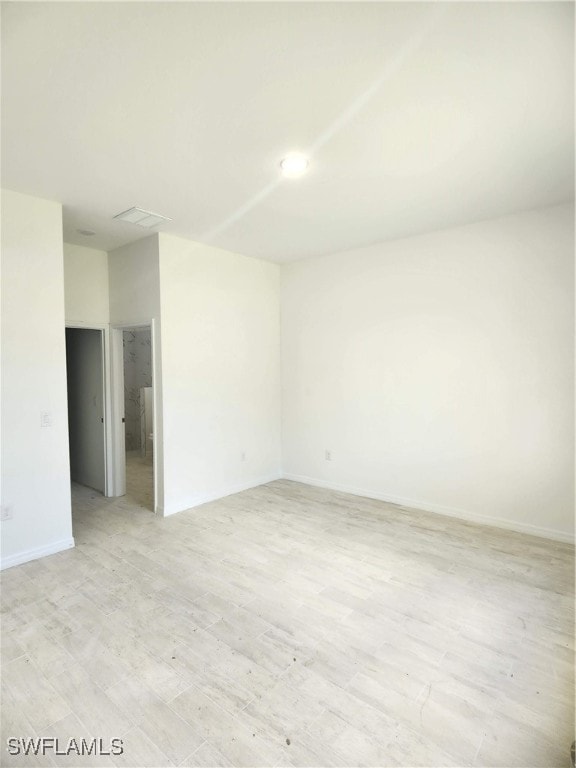 empty room featuring light wood-type flooring