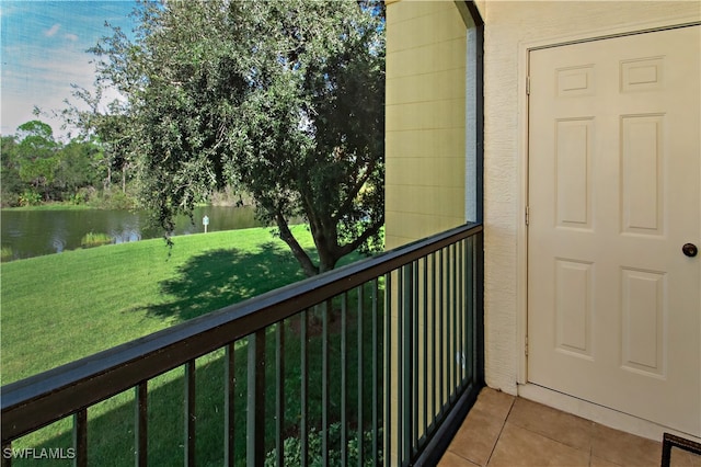 balcony with a water view