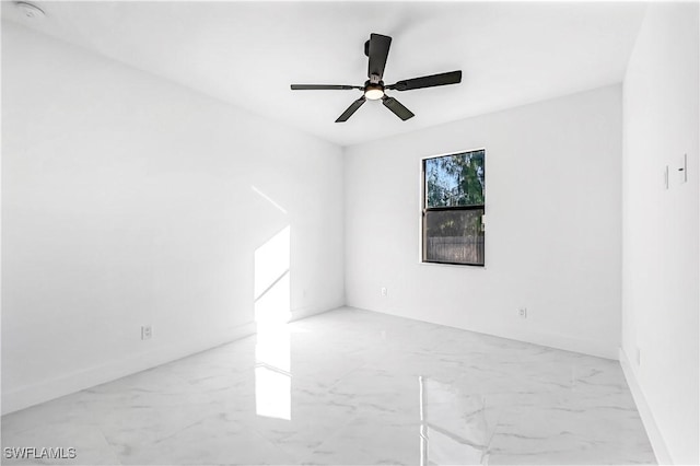 unfurnished room featuring ceiling fan