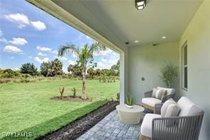 view of patio with an outdoor hangout area