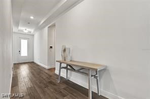 interior space featuring dark wood-type flooring