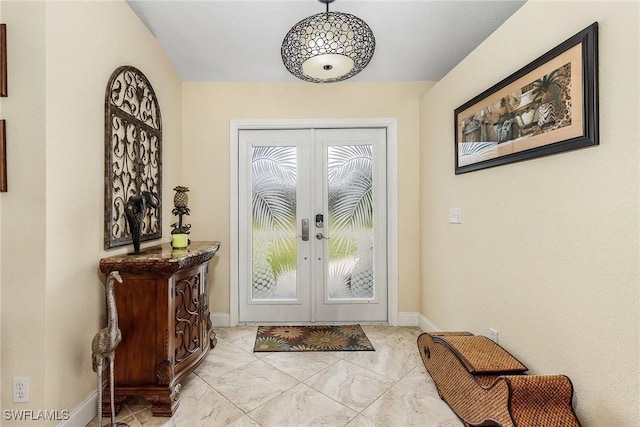 foyer entrance with french doors