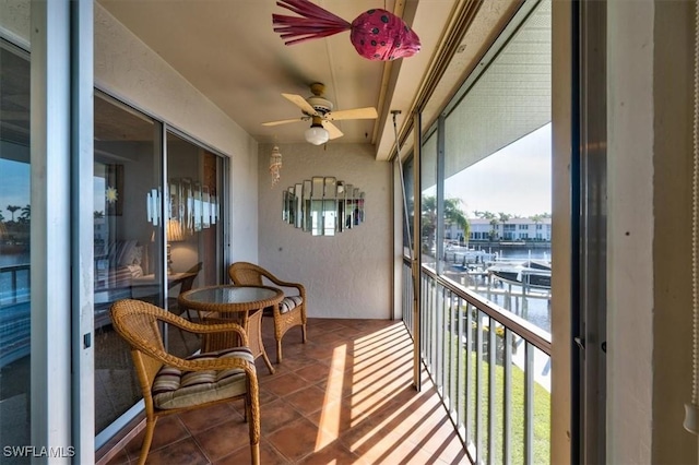 balcony with a water view