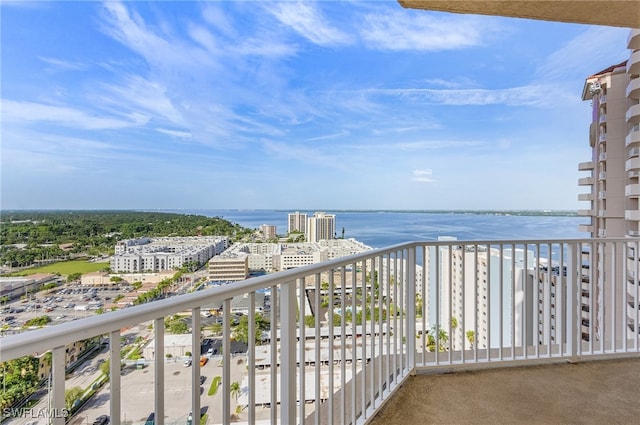 balcony with a water view