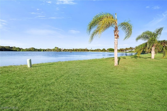 view of yard featuring a water view