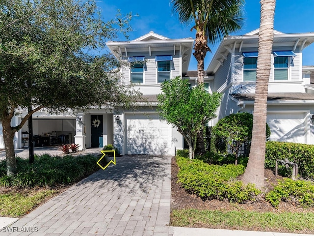 view of front of house with a garage