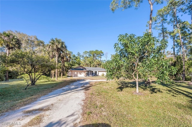 view of front of house with a front lawn