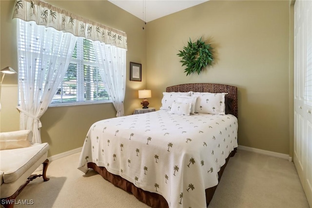 bedroom featuring a closet and carpet floors