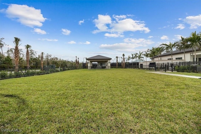 view of yard featuring a gazebo