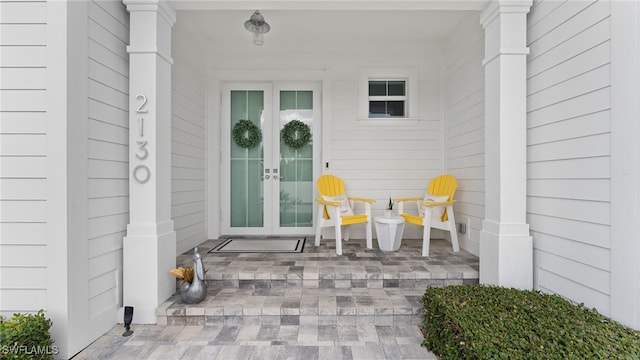 entrance to property with french doors