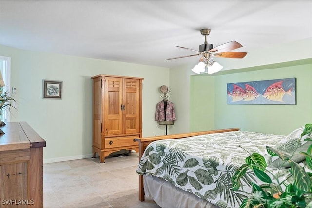 bedroom with ceiling fan