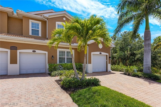 view of front of house with a garage