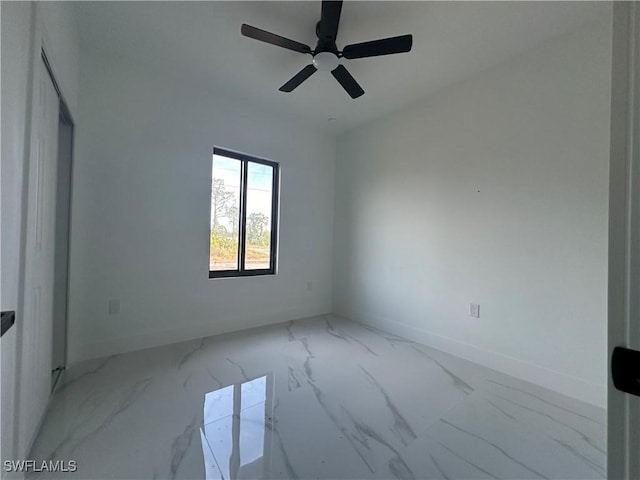 empty room with ceiling fan