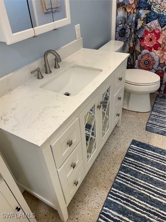 bathroom featuring toilet and vanity