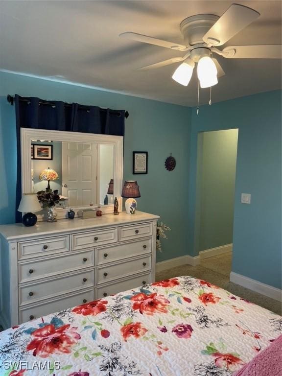 bedroom with ceiling fan