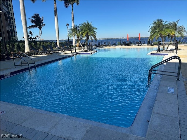 view of pool featuring a patio area