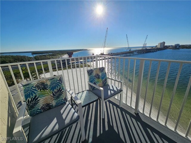 balcony with a water view