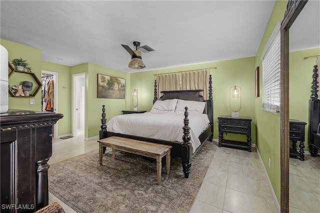 bedroom featuring ceiling fan