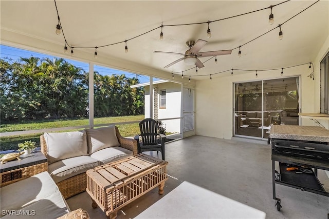 view of patio with an outdoor hangout area