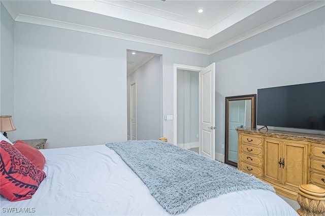 bedroom featuring ornamental molding