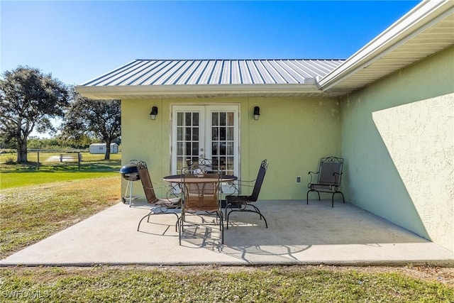 view of patio with french doors