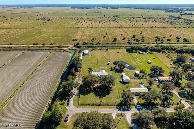 aerial view featuring a rural view