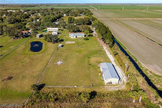 aerial view featuring a rural view