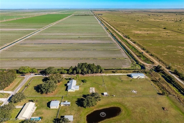 aerial view with a rural view