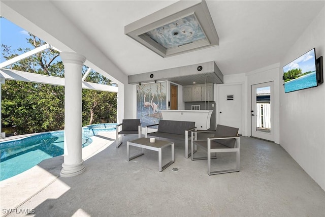 view of patio / terrace with an outdoor living space