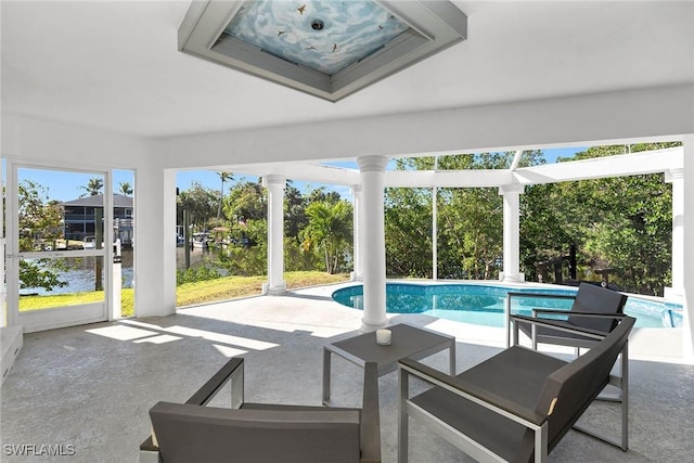 view of pool with a patio