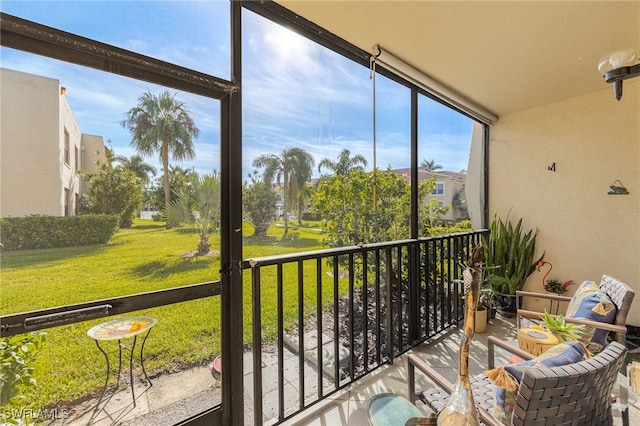 view of sunroom