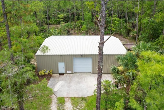 view of garage