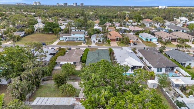 aerial view with a residential view