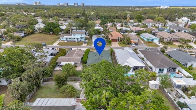 aerial view featuring a residential view