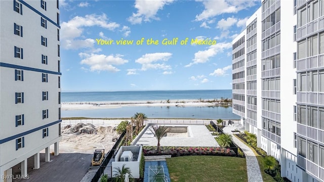 property view of water with a view of the beach