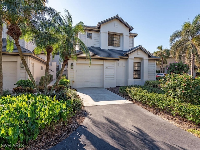 view of property with a garage