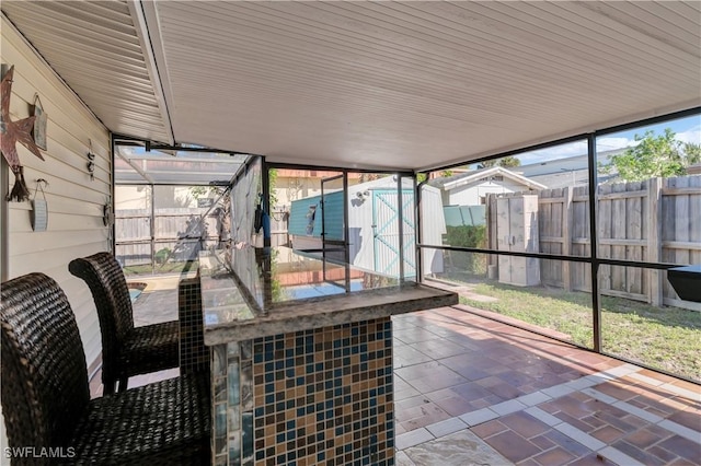 view of unfurnished sunroom