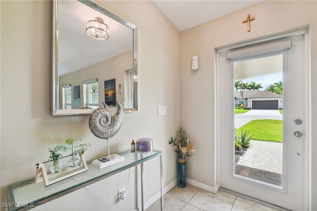 view of tiled entryway